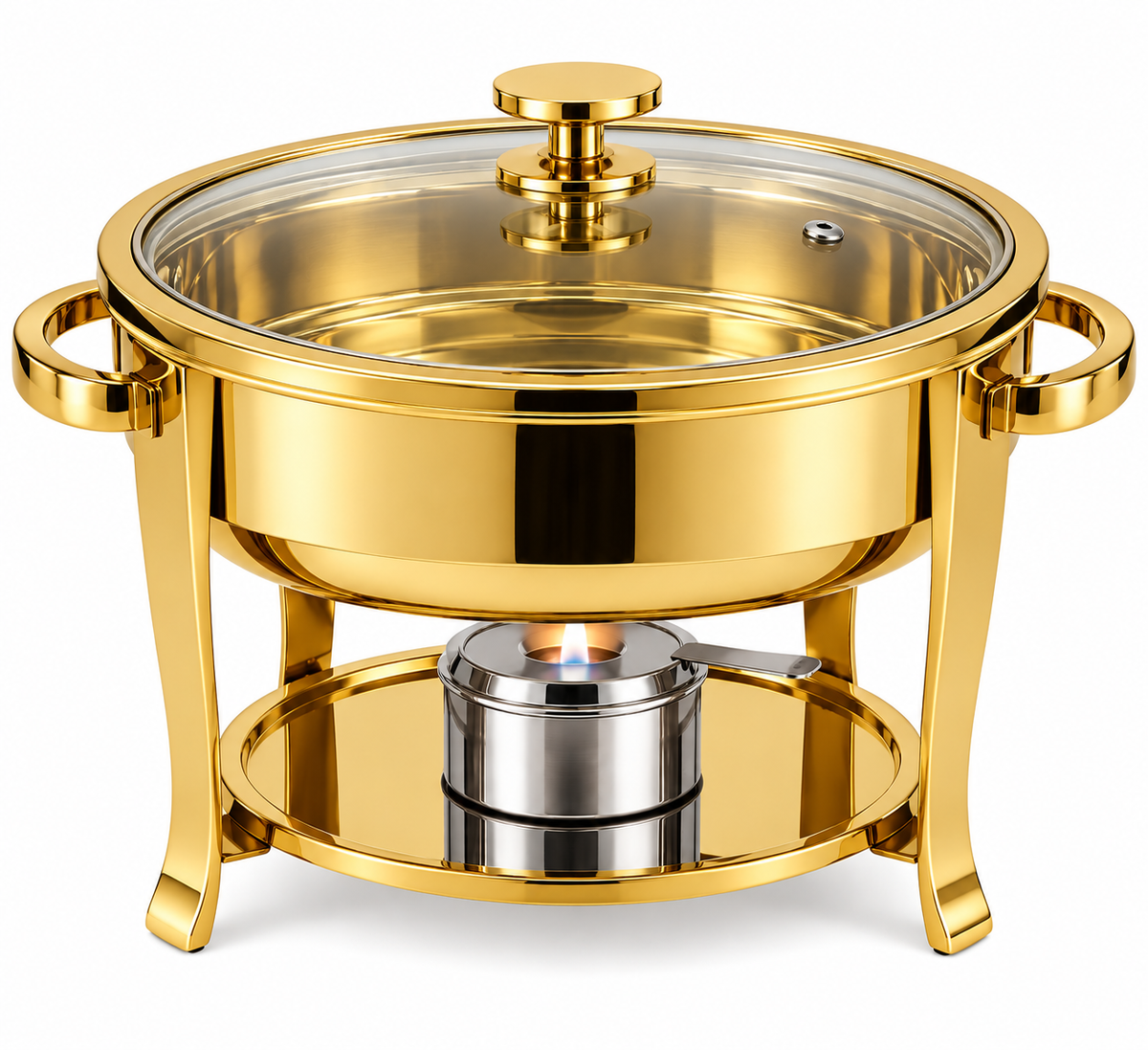 Round Gold Chafing Dish Set