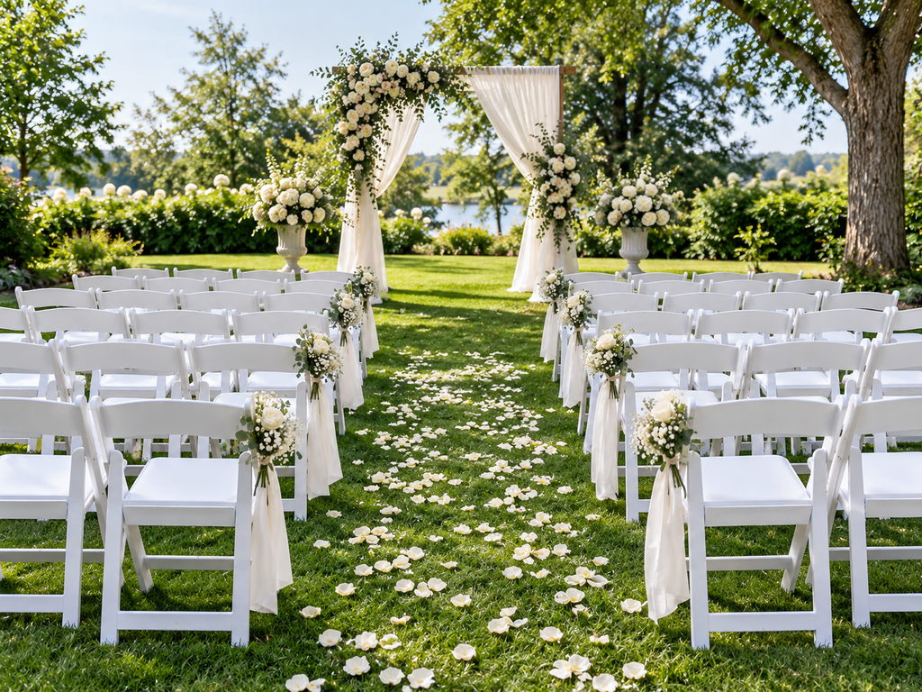 Martha Garden White Folding Chair