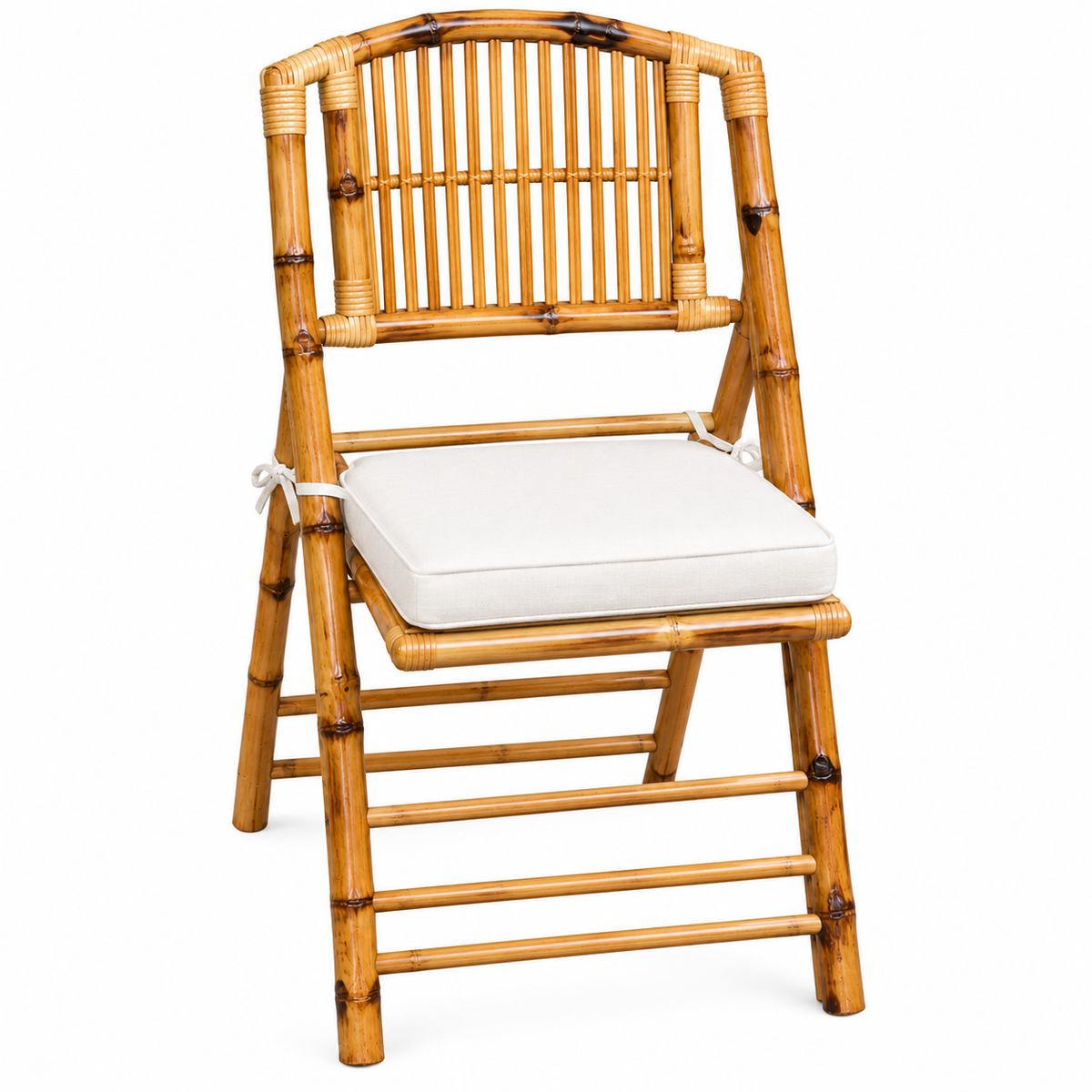 Rustic Honey-Brown Bamboo Rattan Chair